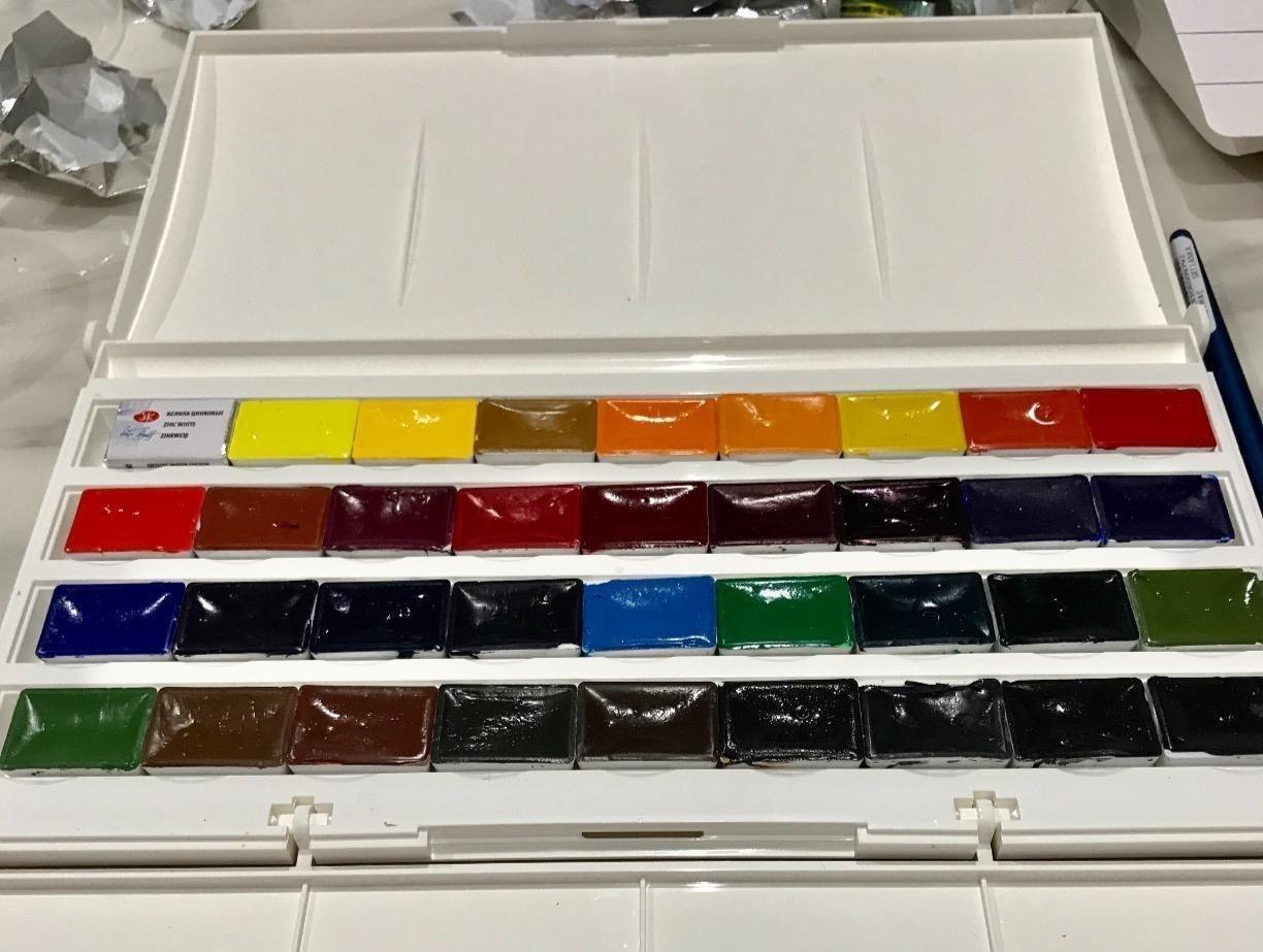White Nights Professional Watercolor Set, 36 Full Pans of Extra Fine Artist Grade Pigments customer photo 1