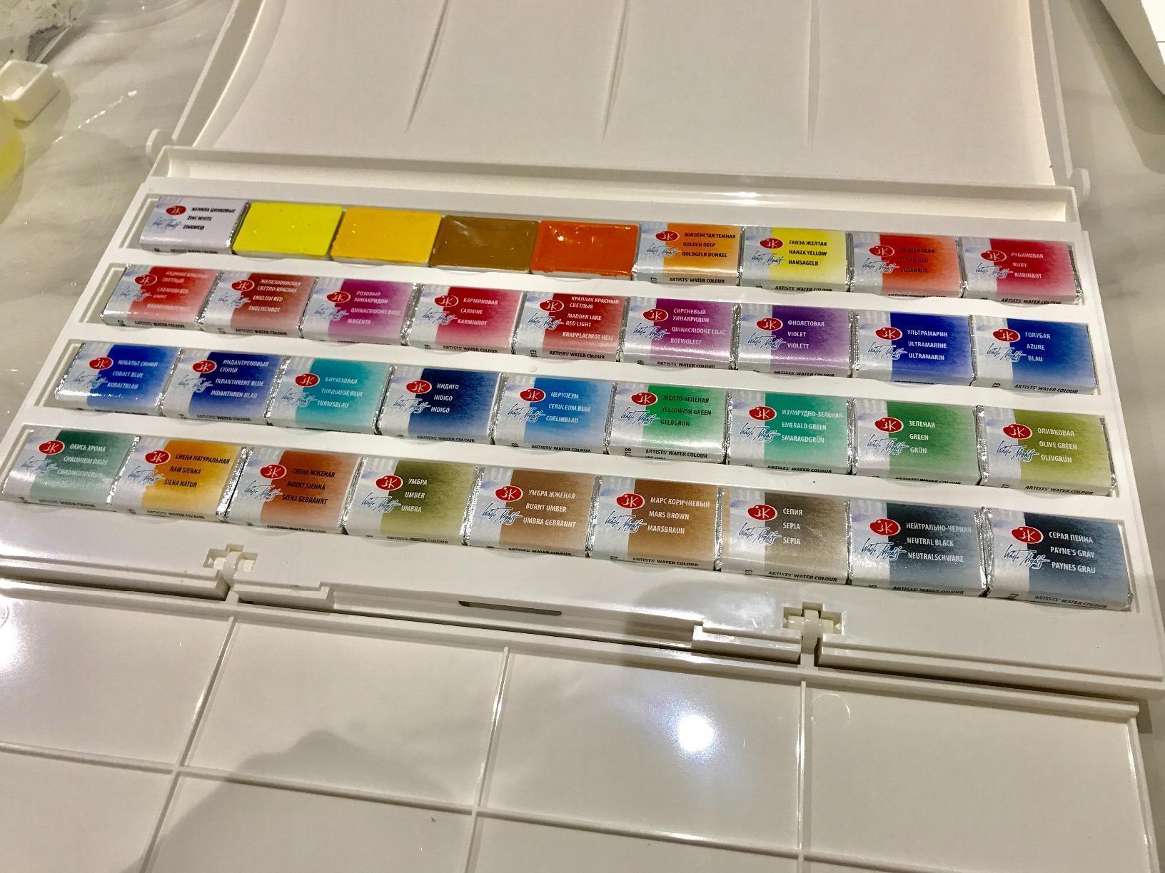 White Nights Professional Watercolor Set, 36 Full Pans of Extra Fine Artist Grade Pigments customer photo 2