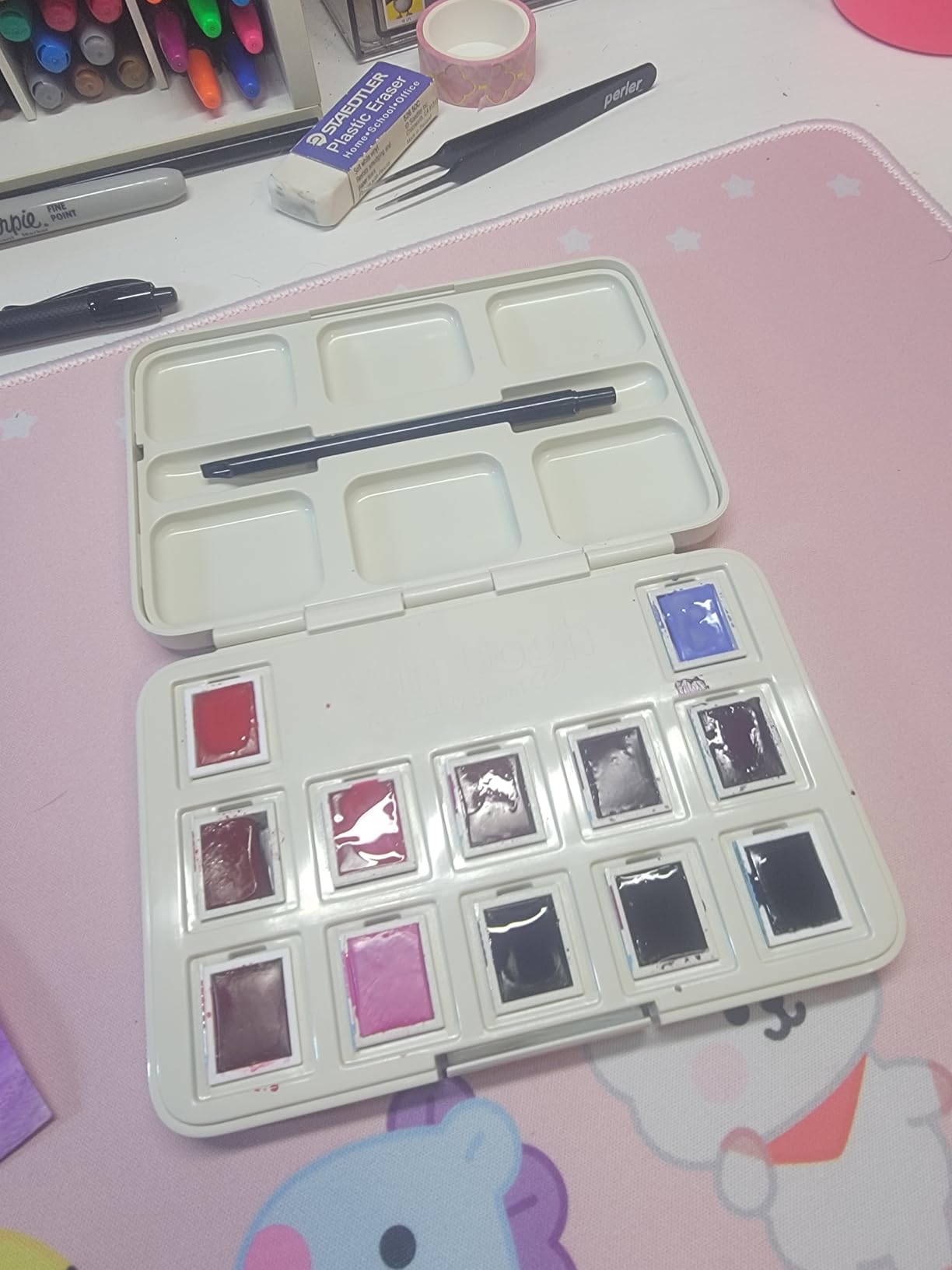 Van Gogh Watercolor Paint Set, Plastic Pocketbox, 12-Half Pan + 3-Half Pan Bonus General Selection customer photo 1