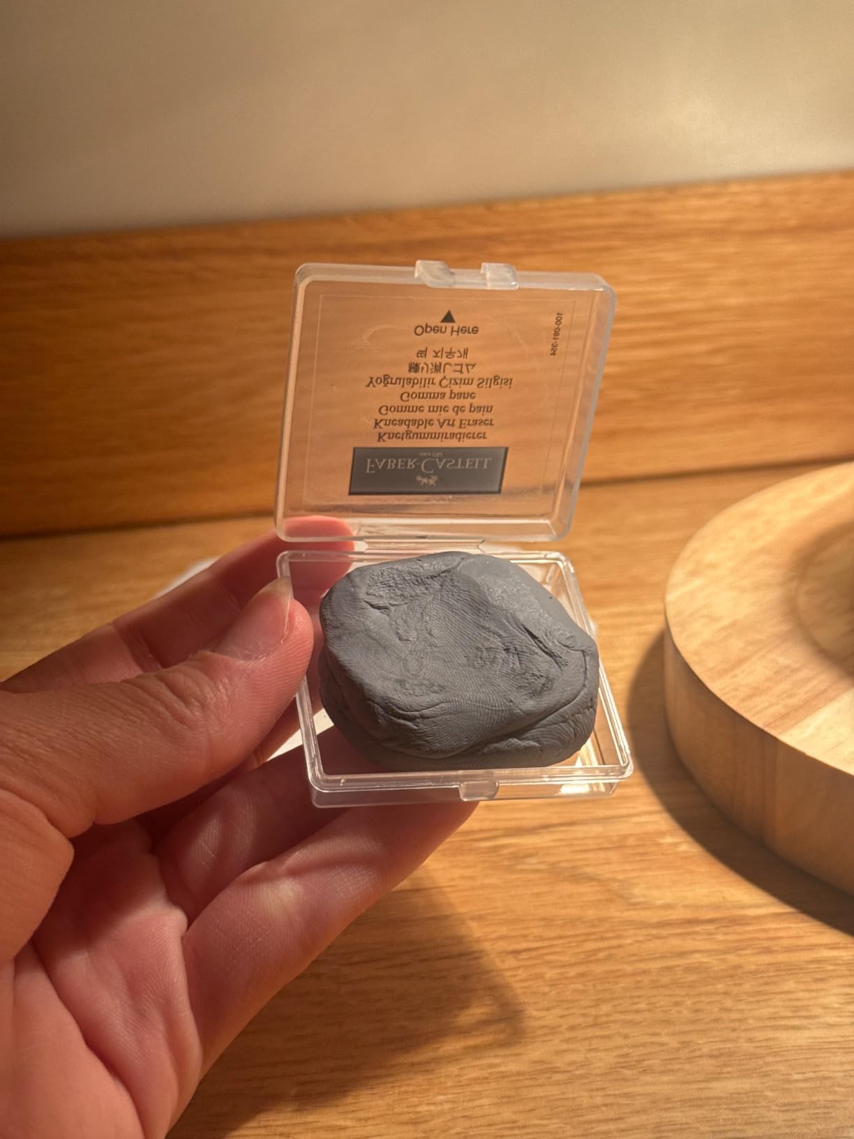 Faber-Castell Kneadable Eraser for Artists in Storage Case - Absorbent Kneaded Erasers, Art Eraser 1 Pack, Grey customer photo 2