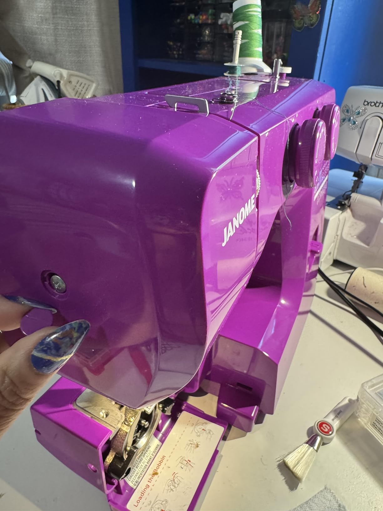 Janome Arctic Crystal Easy-to-Use Sewing Machine with Interior Metal Frame, Bobbin Diagram, Tutorial Videos, Made with Beginners in Mind customer photo 1