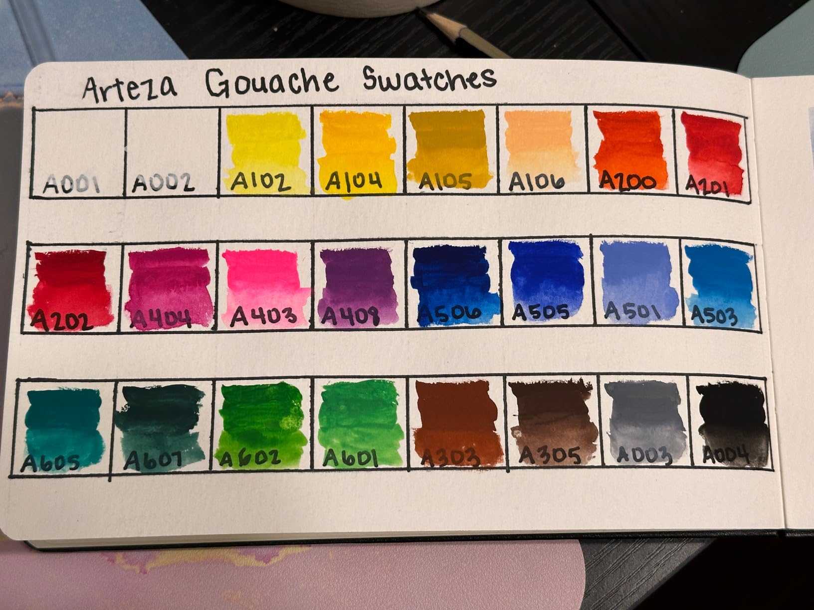 ARTEZA Gouache Paint, Set of 24, 12ml/0.4 US fl oz Gouache Paint Tubes, Gouache Set for Adults and Students customer photo 2