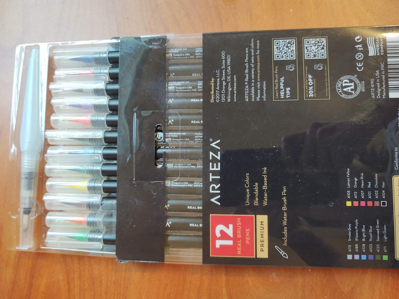 ARTEZA Real Brush Pens, 12 Watercolor Pens, Drawing Markers with Flexible Brush Tips, Watercolor Markers for Artists, and Beginners customer photo 2