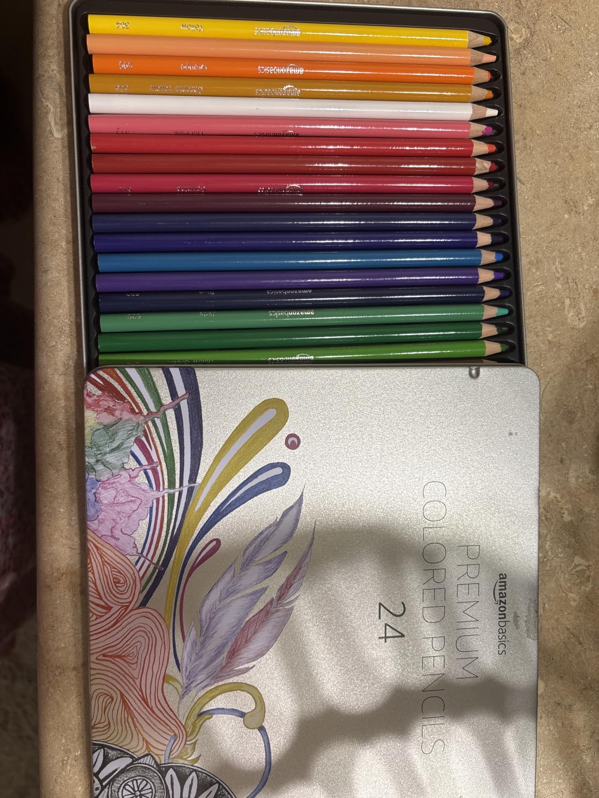 Amazon Basics Colored Pencils for Coloring and Drawing, Premium, Soft Core, Back to School Supplies, 72 Count customer photo 1