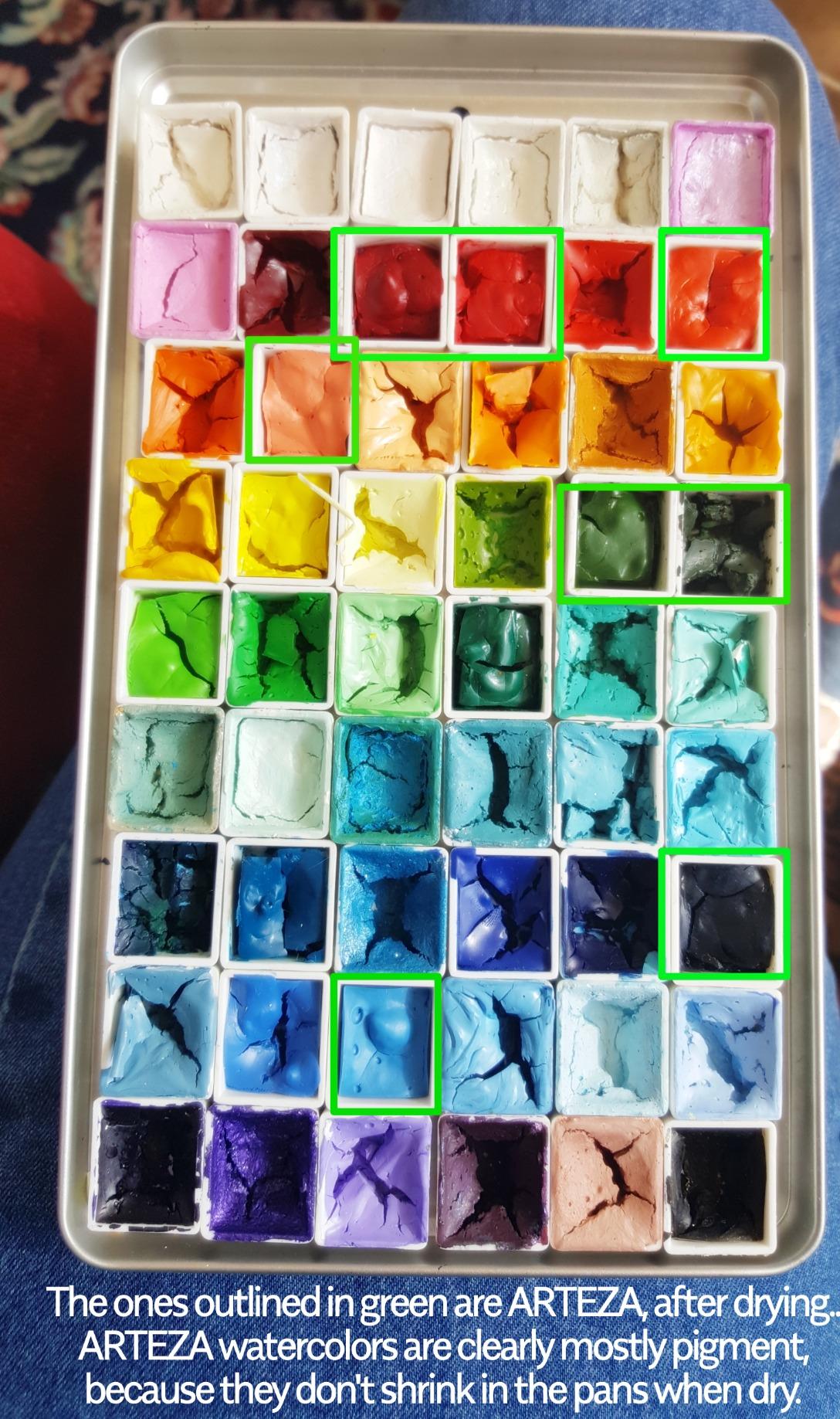 ARTEZA Watercolor Paint Set, 60 Colors, 12 ml/0.4 fl oz, Highly Pigmented customer photo 1