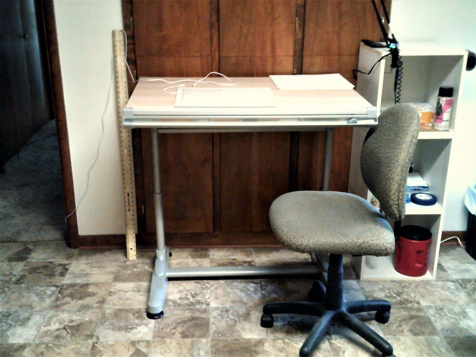Stand Up Desk Store Adjustable Height and Angle Drafting Table Drawing Desk with Large Surface (Black Frame/Black Top, 40