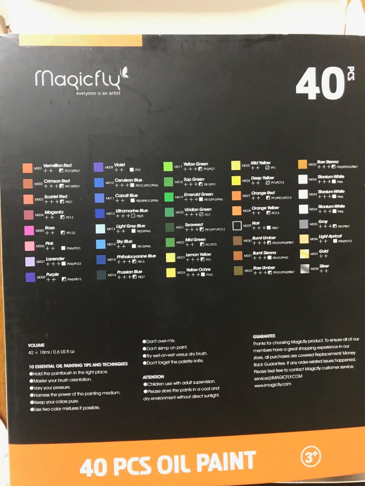 Magicfly Oil Paint, 40pcs(18ml/0.6oz), Rich Pigments Vibrant Non Toxic Paints for Professional Artist, Hobby Painters & Kids, Oil Painting Supplies for Canvas Painting, Exquisite Packaging for Gift customer photo 2