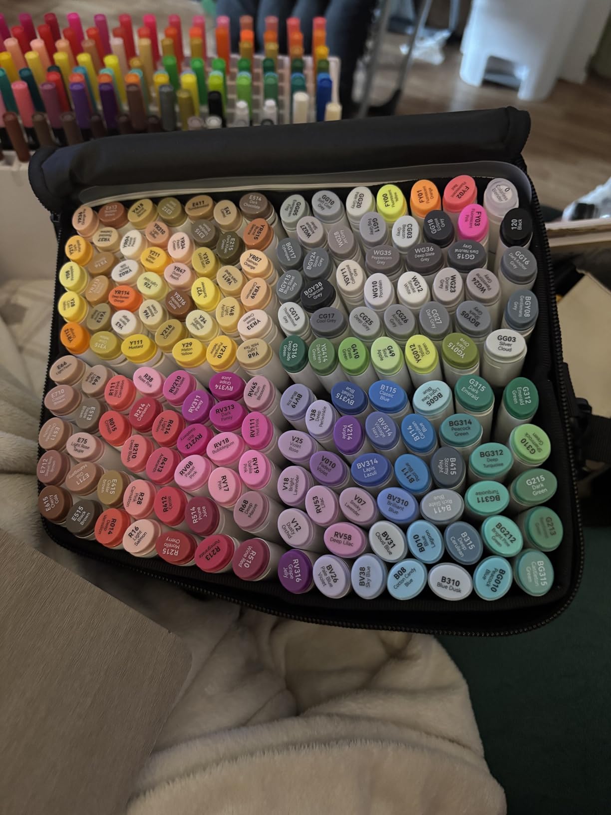 Ohuhu Alcohol Markers - 160-color AP Certificated Double Tipped Art Marker Set for Artist Adults Cozy Coloring Sketch Illustration - Chisel and Fine Dual Tips - Oahu of Ohuhu Markers - Refillable customer photo 2