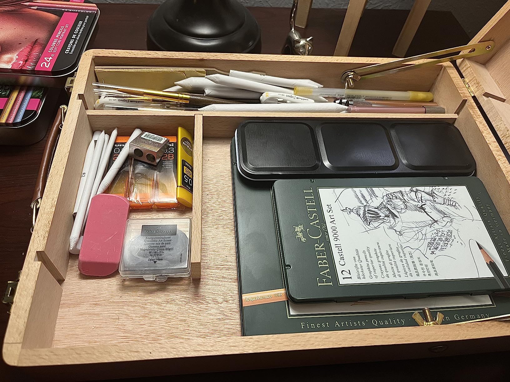 Tabletop Art Easel for Painting, Premium Wooden Sketchbox, Portable Desktop Painting Easel for Student Artist Beginner customer photo 2