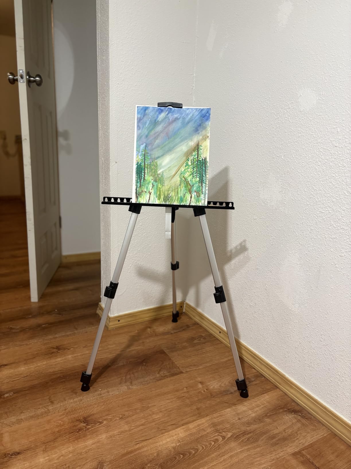 Art Easel Stand for Painting and Sign - RRFTOK 17 to 66 Inch Adjustable Aluminum Tripod Easels for Display, Portable Canvas and Poster Stand with Carry Bag for Beginners, Students and Classroom Use customer photo 1