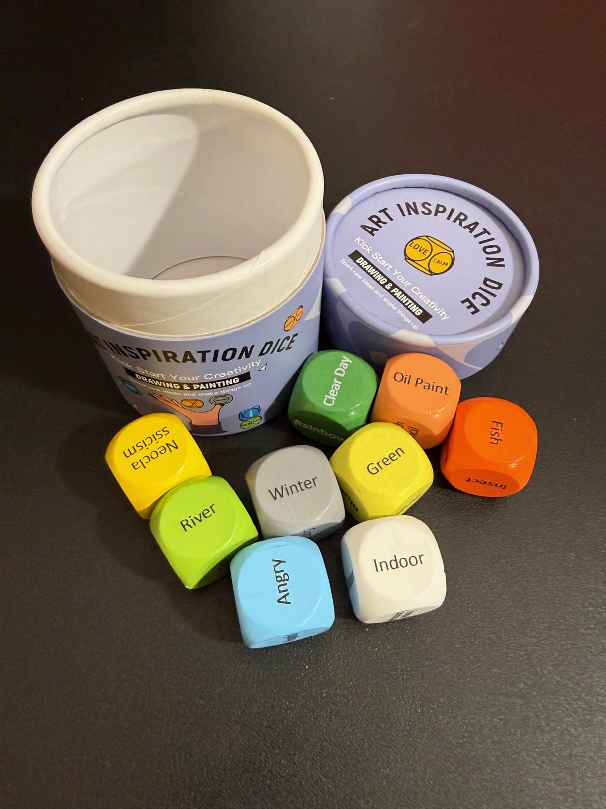 Two Tumbleweeds Art Dice - Drawing & Painting Game for Adults, Artists & Teachers - Set of 9 Dice for Creative Inspiration - Drawing Prompts for Studio and Classroom - Gift for Artist - 1+ Players customer photo 1