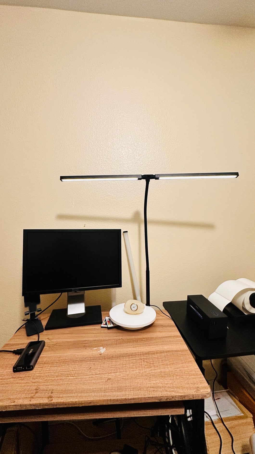 Pzloz Led Desk Lamp for Office Home - Eye Caring Architect lamp with Clamp,Dual Screen Computer Monitor Work Smart Light: 24W 5 Color Flexible Adjustable Lighting Table Lamp for Study Drafting customer photo 1