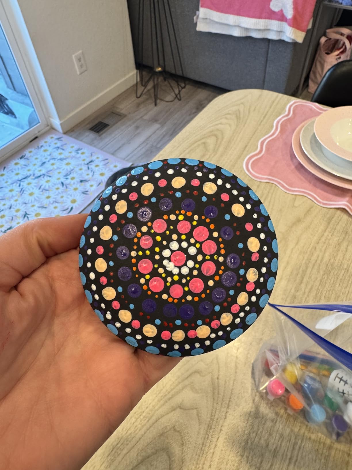 MoonGarden Mandala Rock Painting Kit - Mandala Dotting Tools Kit - Large Wooden Rocks for Painting, Stencils, Acrylic Paints, Dotting Tools for Rocks - Dot Art Kit for Adults & Kids customer photo 2