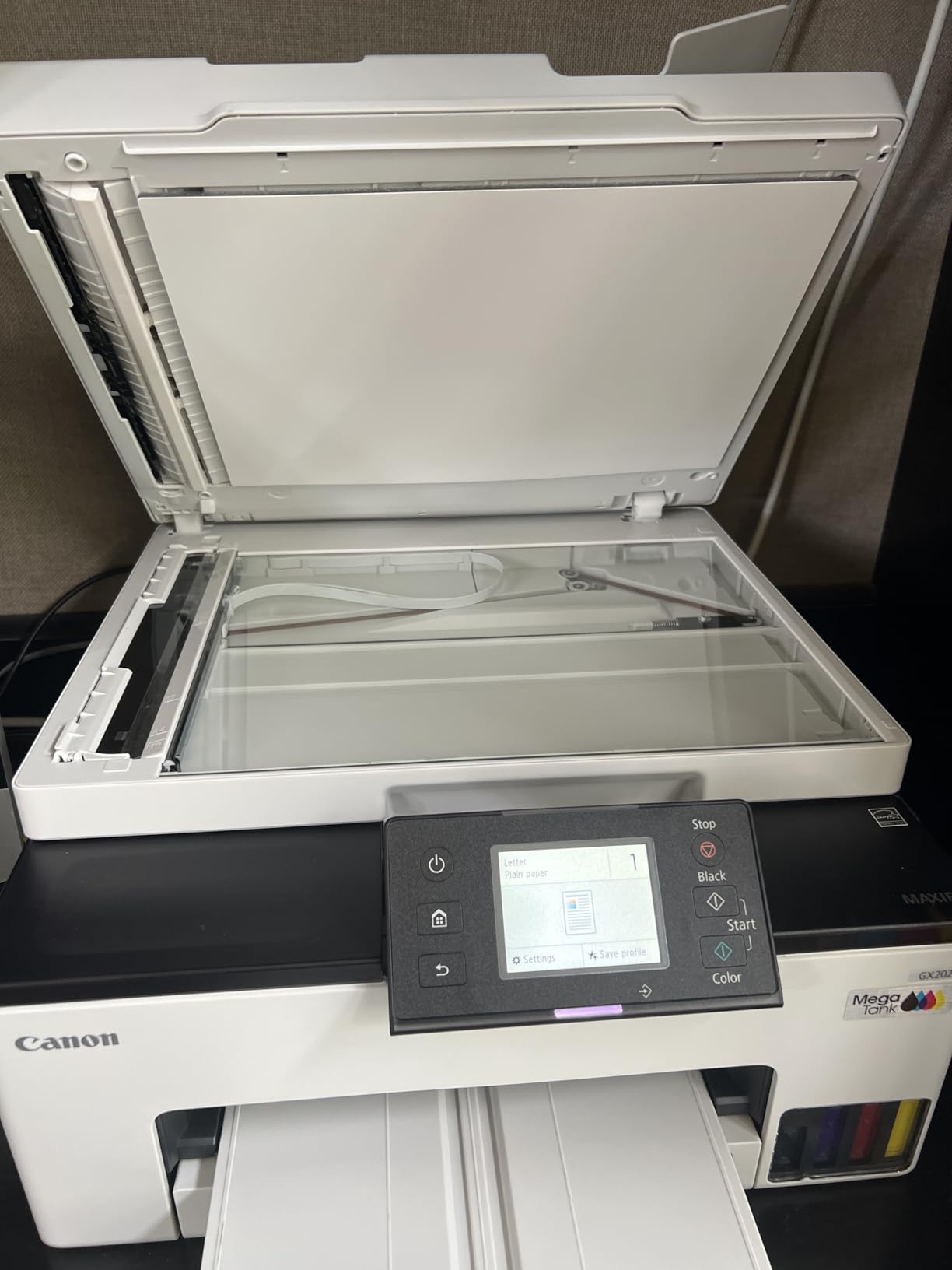 Canon MegaTank MAXIFY GX2020 All-in-One Wireless Color Printer - Print, Copy, Scan with Duplex Printing - Refillable Tank System, Compact Desktop Design customer photo 1