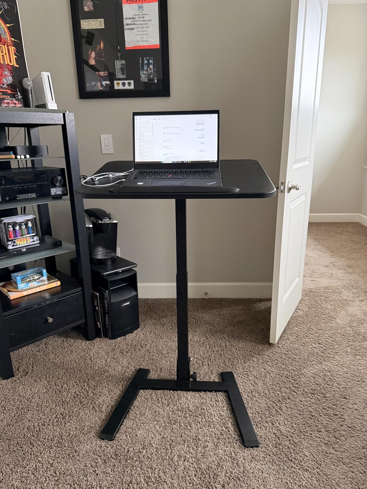 25 Inch Mobile Folding Desk - No Assembly, Pneumatic Sit-Stand, Tilt Top customer photo 2