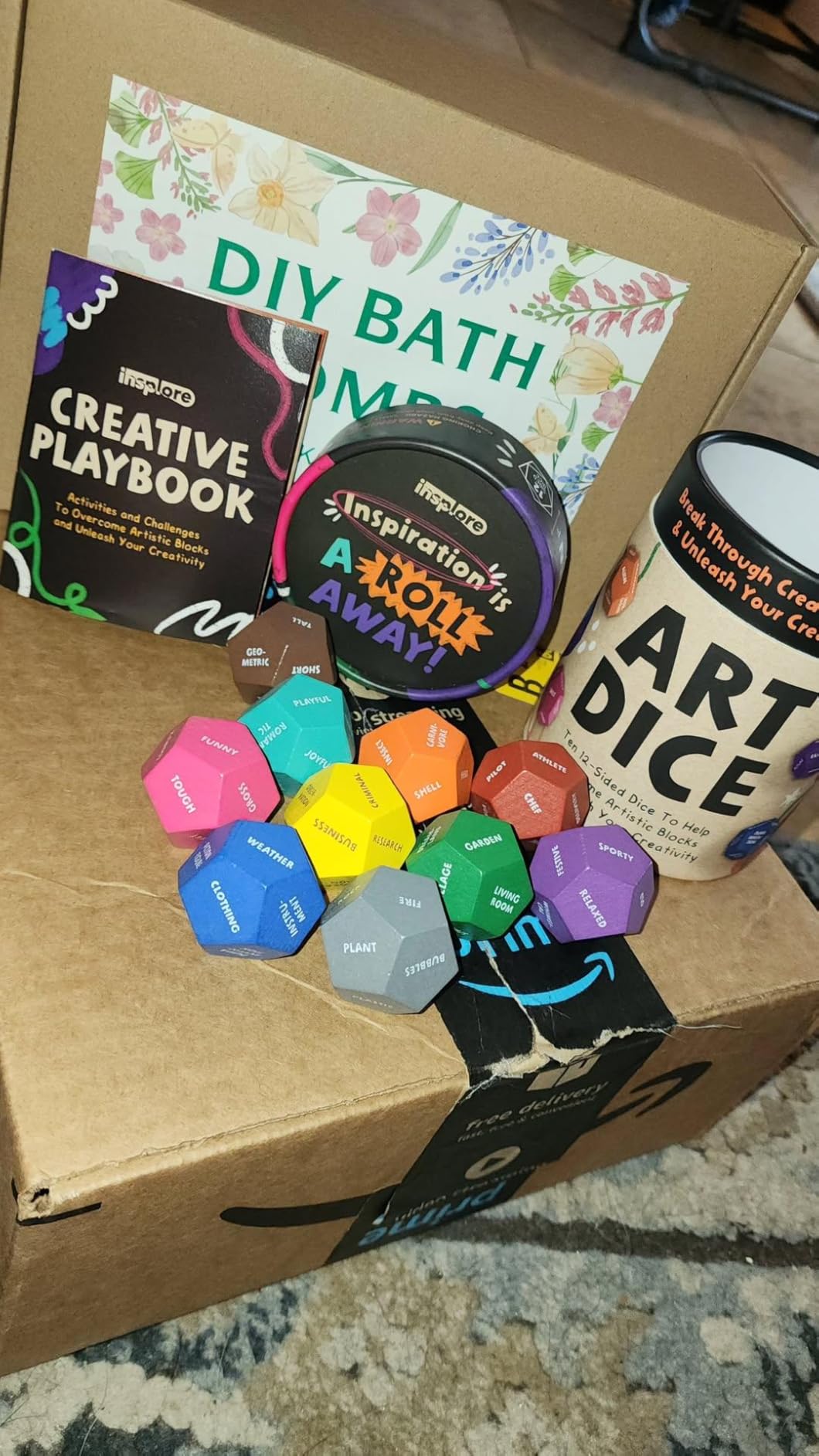 Art Dice - Ten 12-Sided Dice for Beating Artist's Block | Roll to decide what to draw or paint; 120 drawing prompts, 6 art games & 11 activities; fun gift for artists and art teachers customer photo 1