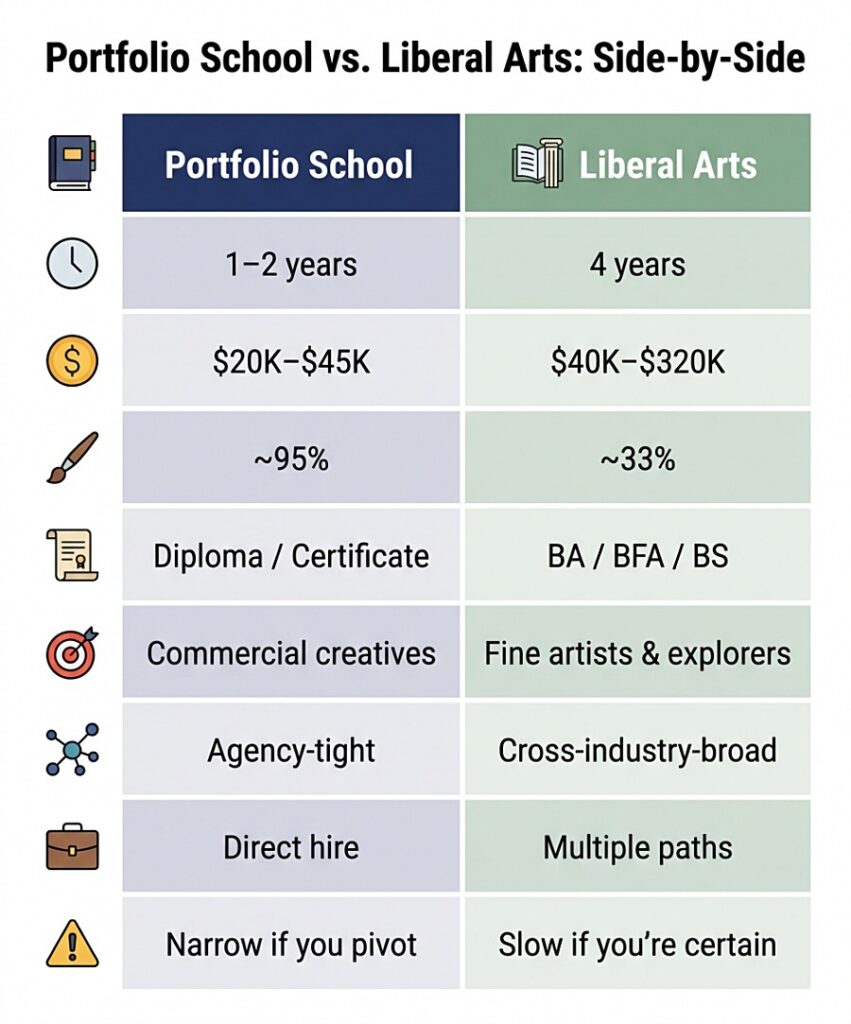 Portfolio School vs. Liberal Arts Side-by-Side