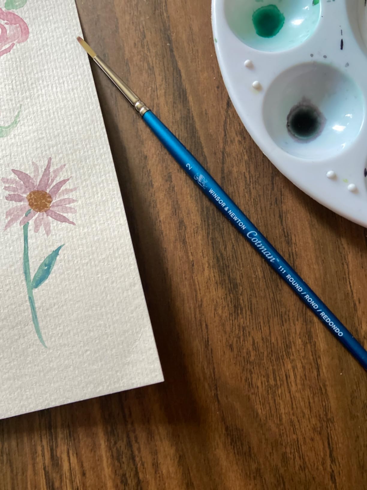 Winsor & Newton Cotman Water Colour Series 111 Short Handle Synthetic Brush, SH #00 customer photo 1