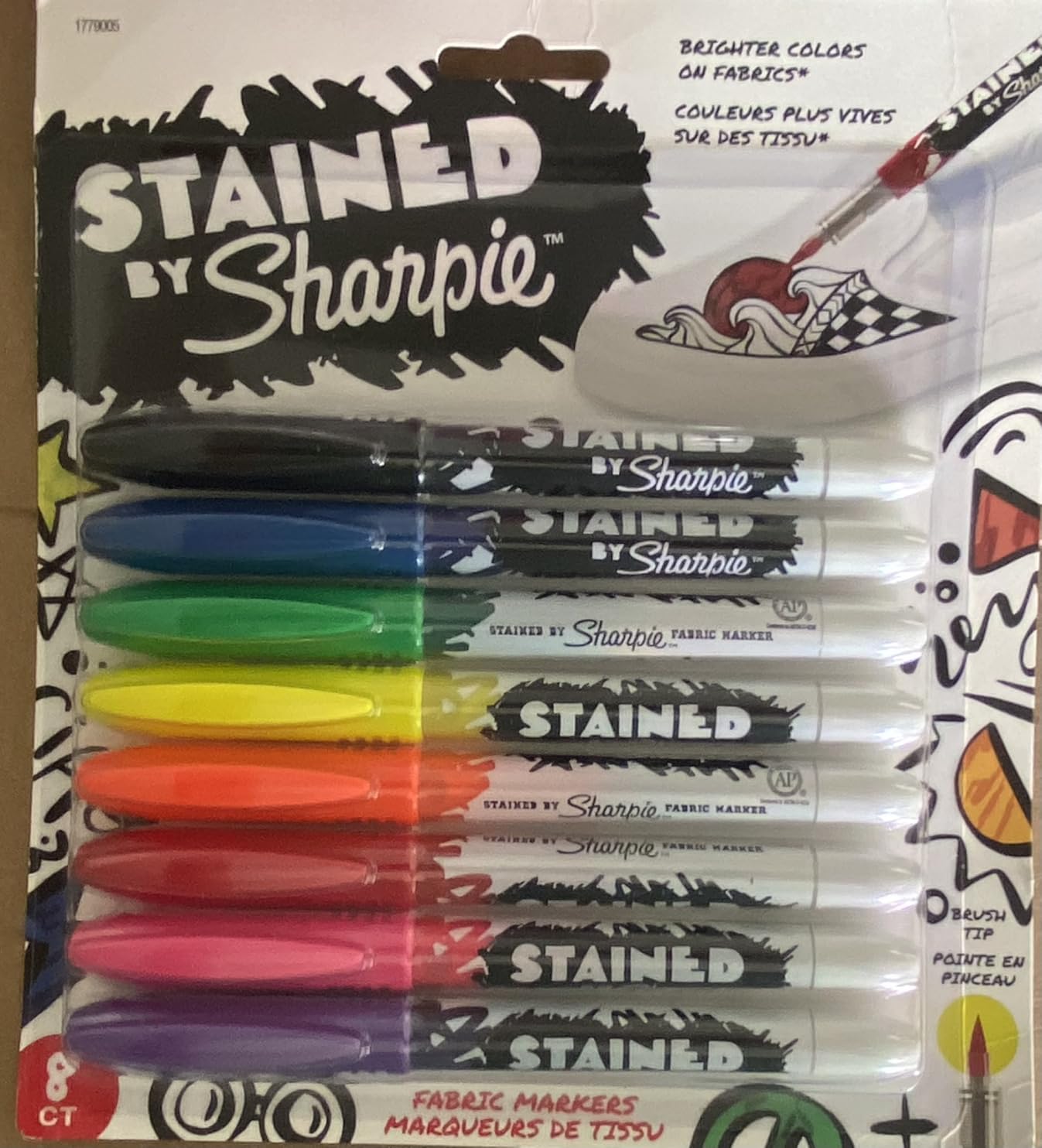 Sharpie Stained Fabric Markers, Brush Tip, Assorted Colors, 8 Count customer photo 1