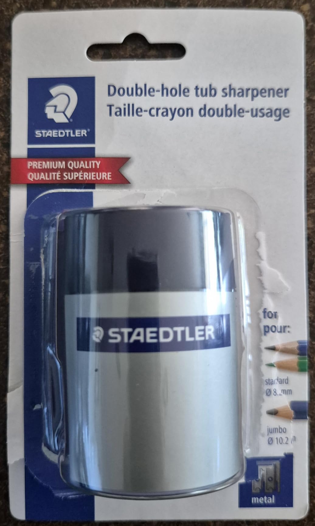 STAEDTLER Double-Hole Tub Pencil Sharpener: Dual Size Manual Sharpener for Standard Graphite & Colored Pencils - Compact Design - Ideal for Classroom, Home, Office, & Art Studio customer photo 1