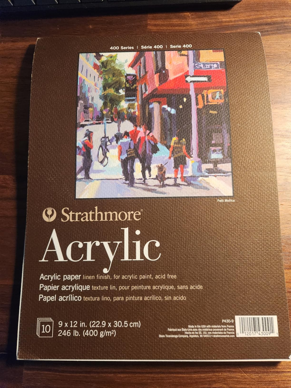 Strathmore 400 Series Glue Bound Acrylic Paper Pad, 246 lb. Linen, 9 X 12 inches, White, 10 Sheets (430-9) customer photo 1