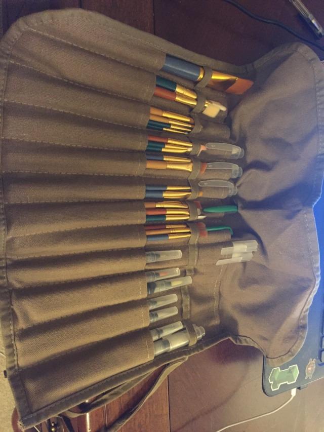 U.S. Art Supply Deluxe Canvas Art Paint Brush Holder & Storage Organizer Roll-Up Case Bag - 24 Slot Pockets Carry Pouch - Protect Artist Acrylic Oil Watercolor Paintbrushes customer photo 2