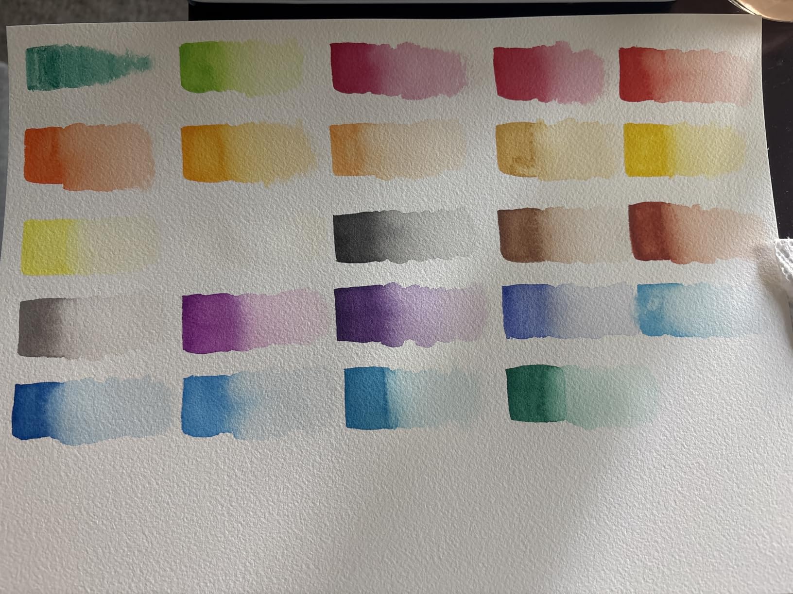 MozArt Supplies Watercolor Paint Essentials Set - Lightweight and Portable Metal Box - Lid Has 3 Partitions for Color Mixing - Easy-to-Blend Non-Toxic Formulation - 24 Vibrant Colors with Paintbrush customer photo 1