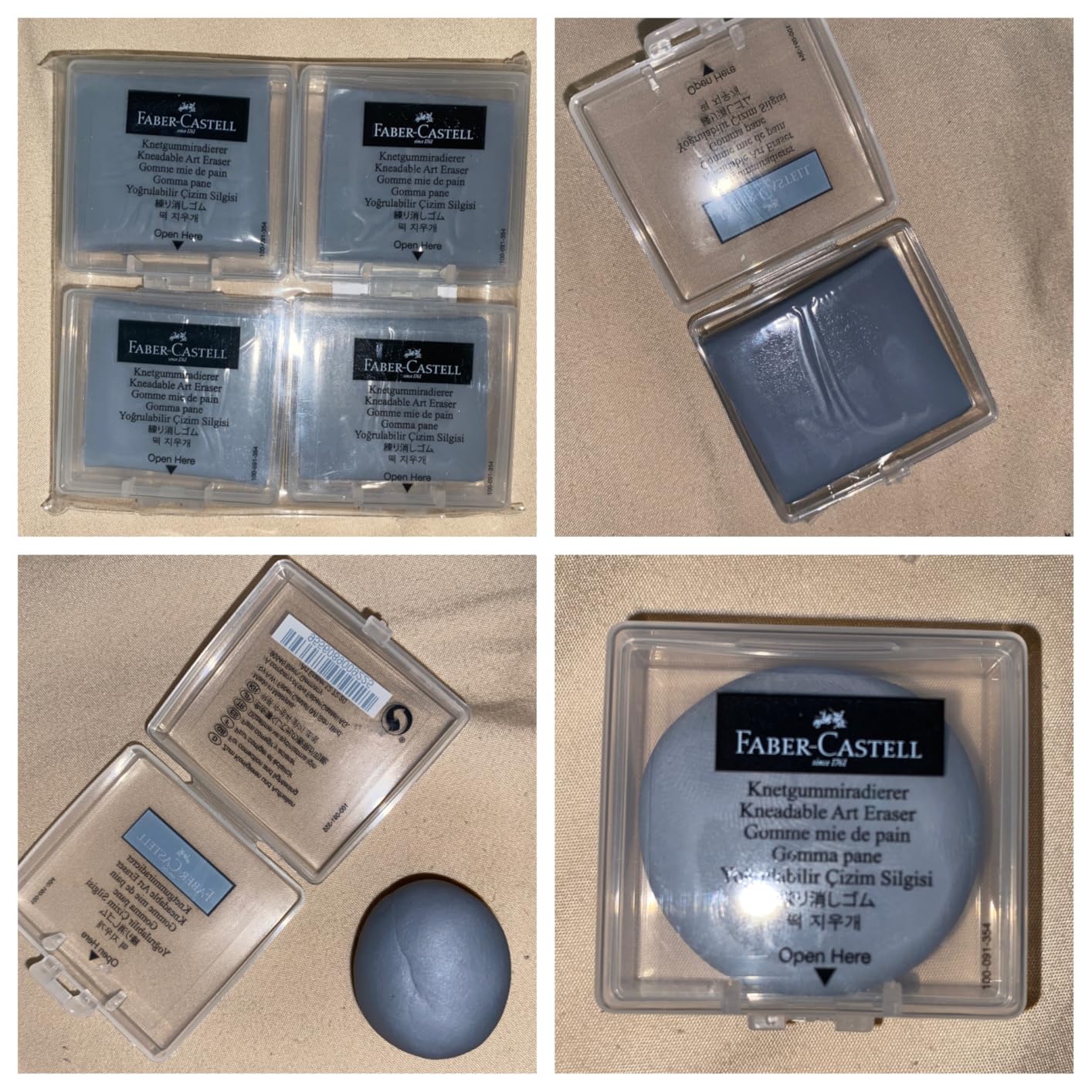 Faber-Castell Erasers - Drawing Art kneaded Erasers, Large Size Grey - 4 Pack customer photo 1