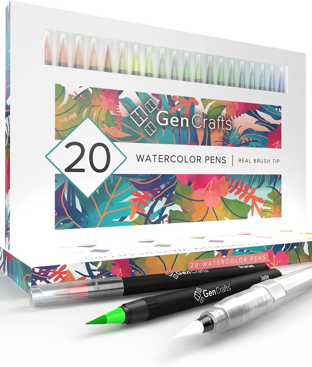 GenCrafts Watercolor Brush Pens - Real Brush Tips - No Mess Storage Case - Washable Nontoxic Markers - Portable Painting customer photo 2