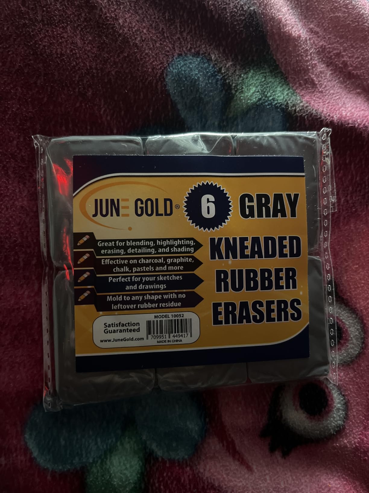 June Gold 6 Gray Kneaded Erasers, Blend, Shade, Smooth, Correct, and Brighten Your Sketches and Drawings customer photo 1