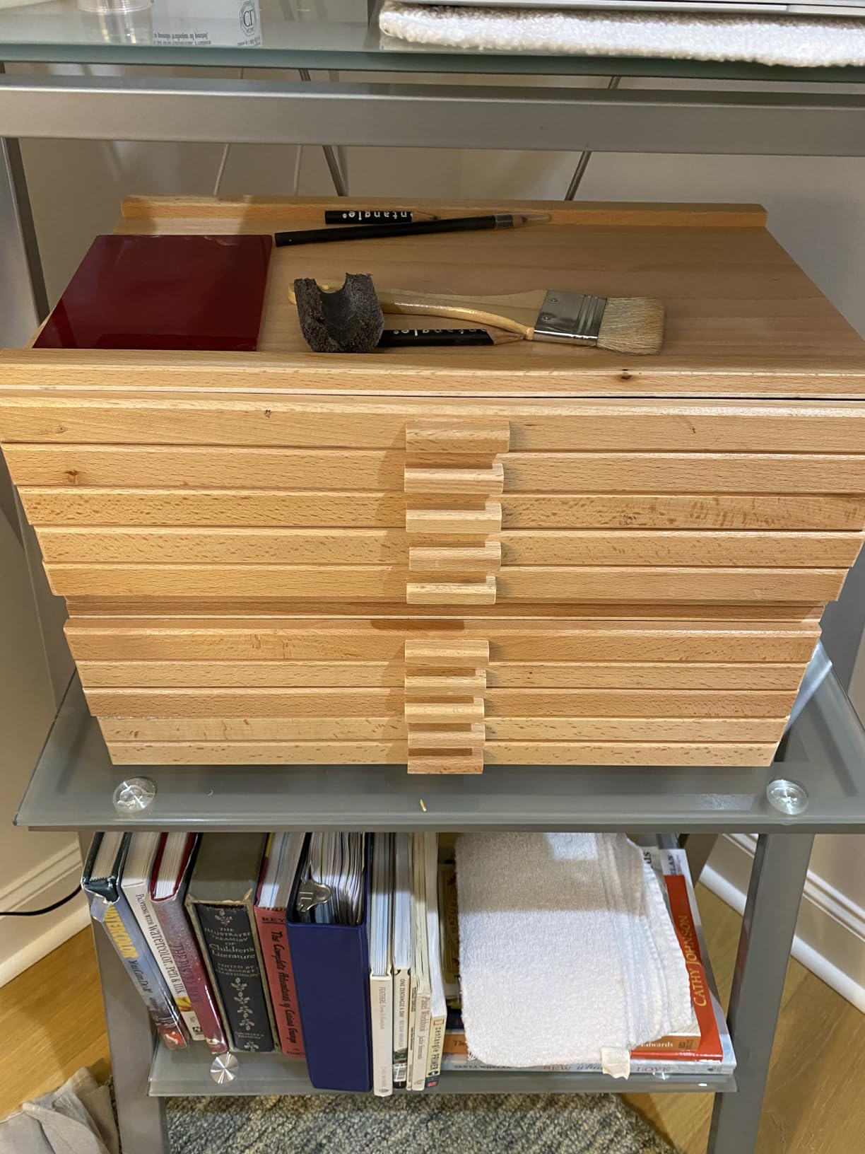 U.S. Art Supply 10-Drawer Artist Tool Supply Box with 5 Compartments per Drawer - Hardwood Art Box for Artist Supplies, Brushes, Pencils, Erasers, Tool Storage Organizer Case customer photo 1