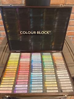 COLOUR BLOCK Soft Pastels for Artists - 100 Colors Square Chalk Pastels Set in Wooden Box - Vibrant Pigments Art Kit for Painting, Drawing, Sketching, Hobbyists. customer photo 1