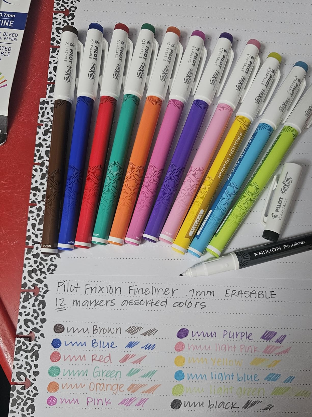 Pilot FriXion Fineliner Erasable Marker Pens, Fine Point 0.7 mm, Pack of 12, Assorted Colors, Erasable Pens - Ideal for School, Journaling, & Office Writing customer photo 2