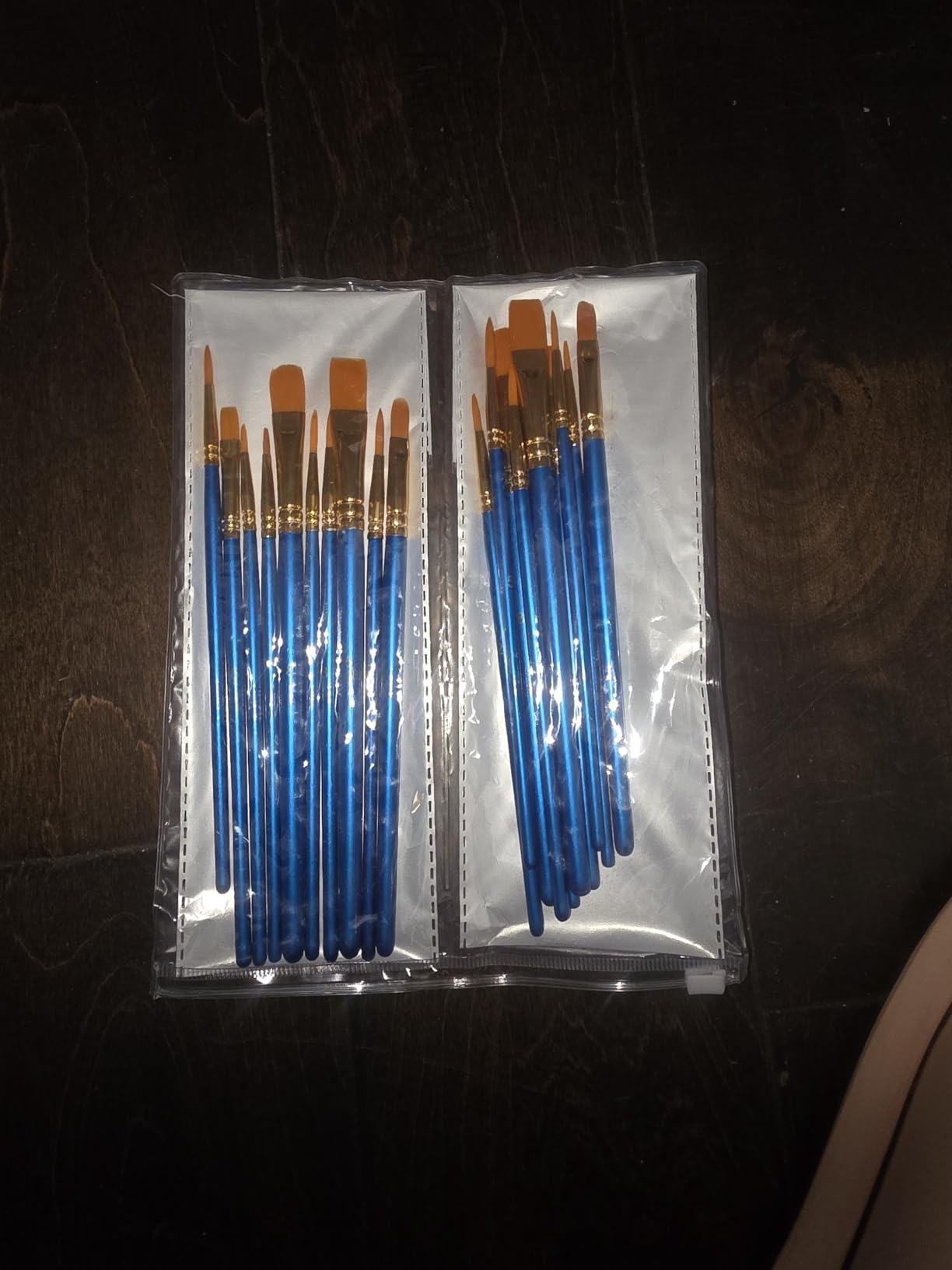 BOSOBO Paint Brush Set, 10pcs Round Pointed Tip Nylon Hair Artist Detail Paintbrushes, Professional Fine Acrylic Oil Watercolor Brushes for Face Nail Body Art Craft Model Miniature Painting, Blue customer photo 2