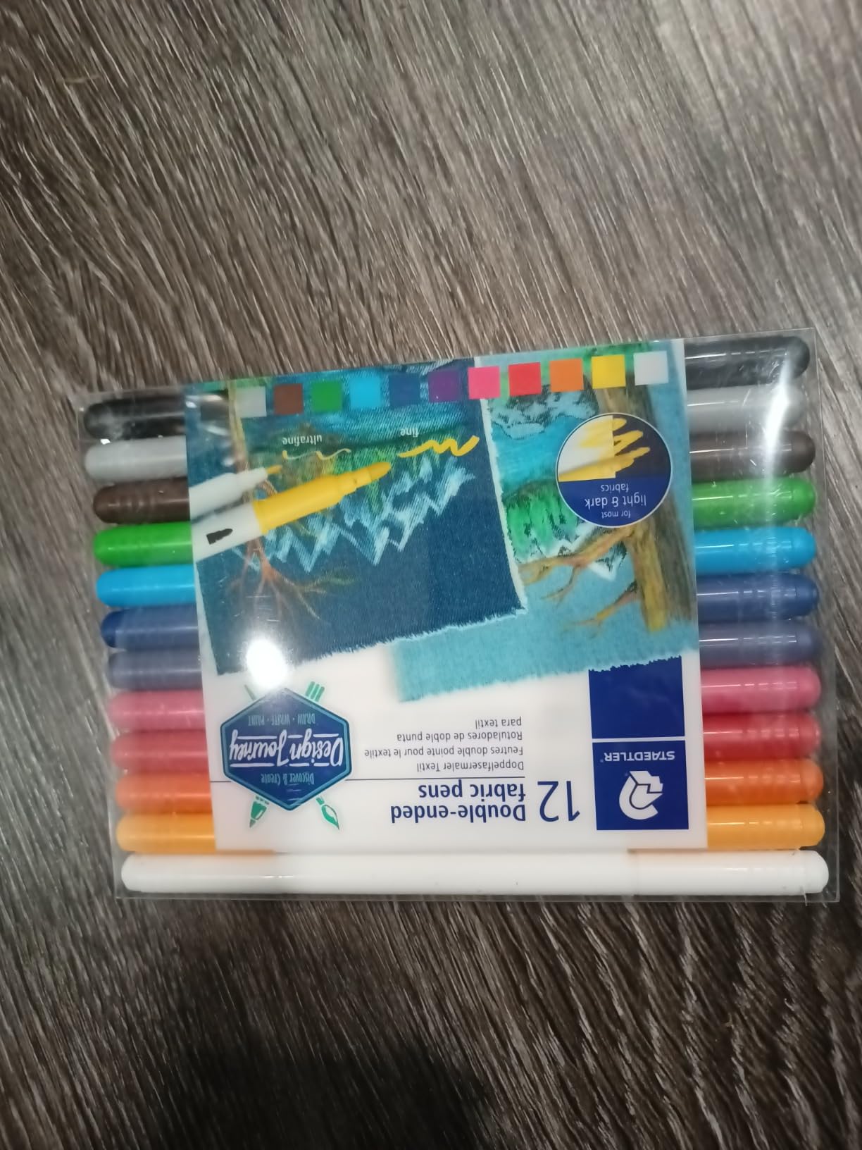 Staedtler Double-Ended Fabric Markers - Decorate T-Shirts, Pillows, Shoes and More, 12 Assorted Colors, 3190 TB12 customer photo 1