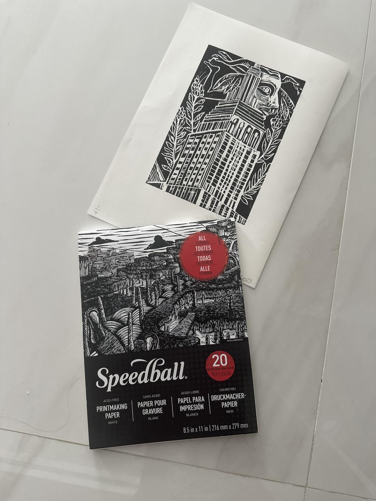 Speedball Printmaking Paper Pad 11x14, 15 Sheets customer photo 1