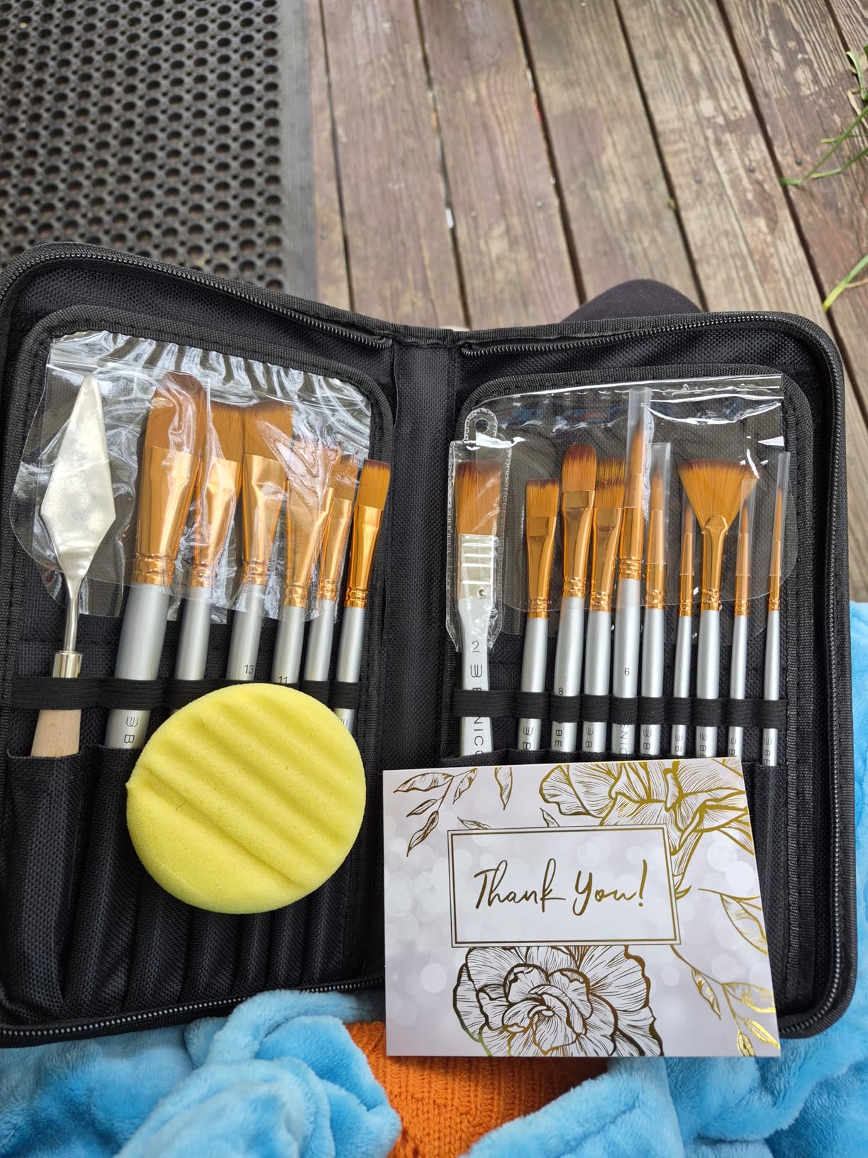 Artist Paint Brush Set of 18 - Includes Spatula Palette Knife, Sponge & Organizing Case - Premium Paint Brushes for Acrylic Painting, Watercolor, Oil - Perfect for Kids, Adults or Professionals customer photo 2