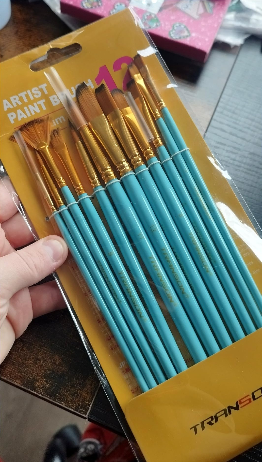 Transon Art Painting Brush Assorted Set of 12 for Acrylic Watercolor Gouache Hobby Painting customer photo 1