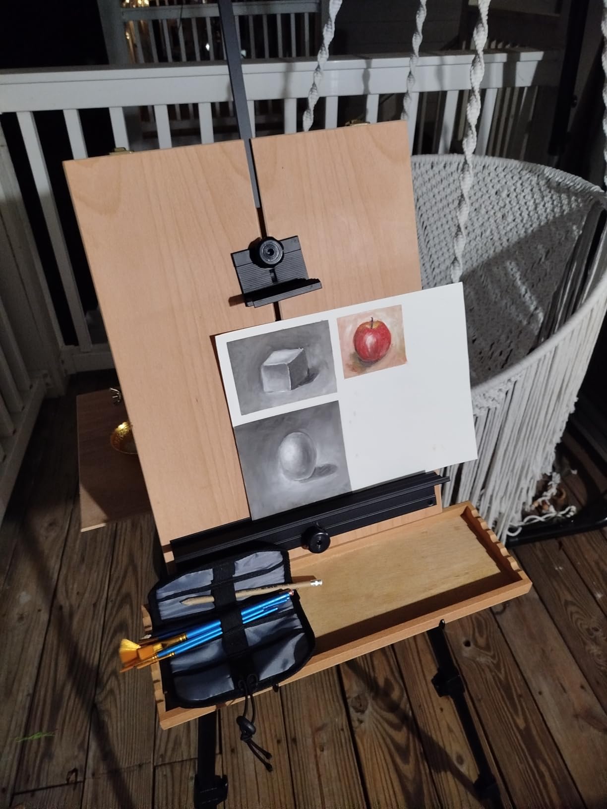 Falling in Art Large French Style Easel - Portable Field and Studio Sketchbox, Plein Air Adjustable Tripod Easel with Detachable Drawer for Display, Painting, Sketching customer photo 1