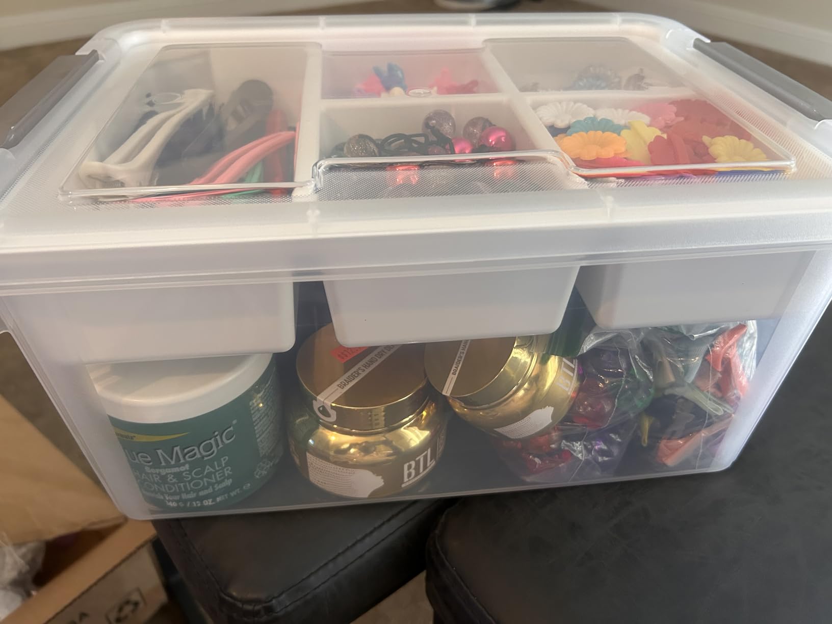 Citylife 17 QT Plastic Storage Box with Removable Tray Craft Organizers and Storage Clear Storage Container for Organizing Bead, Tool, Sewing, Playdoh customer photo 2