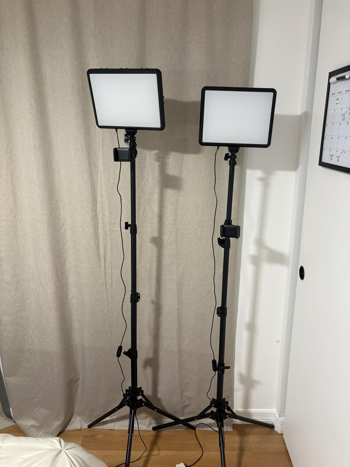 2-Pack LED Video Light Kit, NiceVeedi Studio Light, 2800-6500K Dimmable Photography Lighting Kit with Tripod Stand&Phone Holder, 73