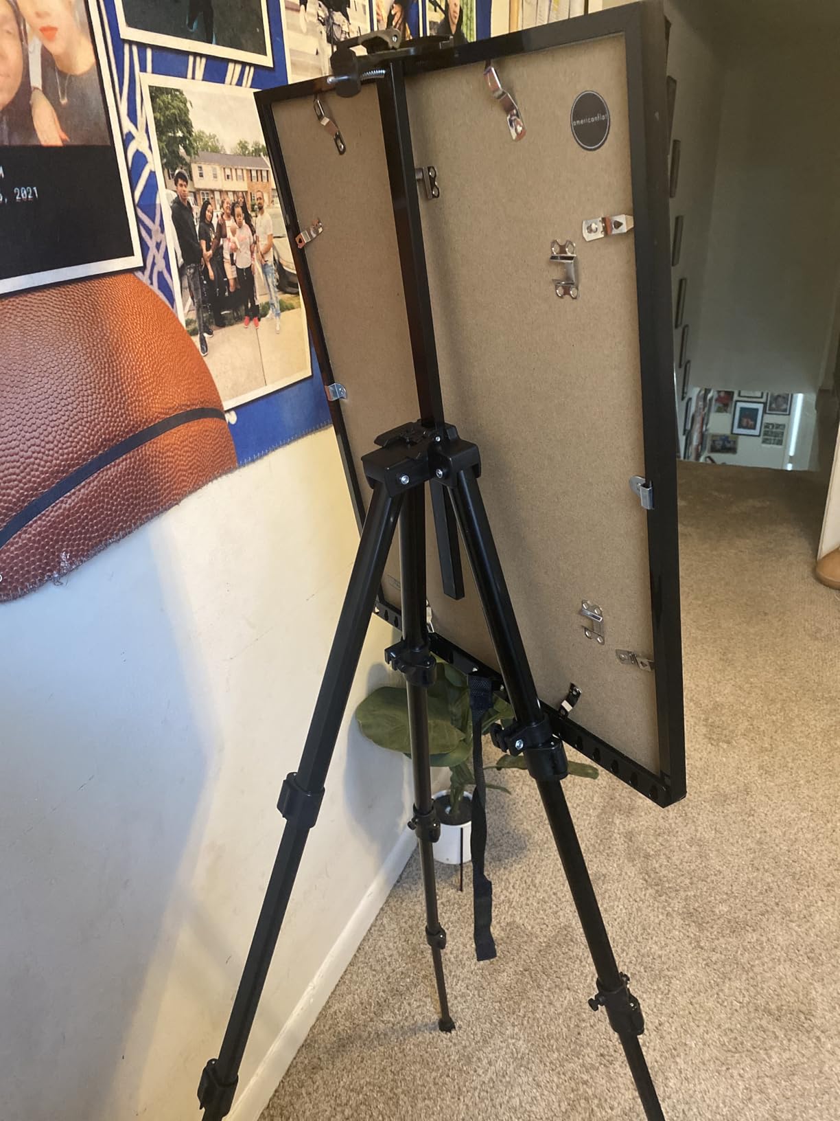 Art Painting Artist Easel Stand, Portable Adjustable Aluminum Metal Tripod Display Easel with Bag, Height from 17 to 66 inch for Table-Top/Floor Drawing and Displaying, Black customer photo 1