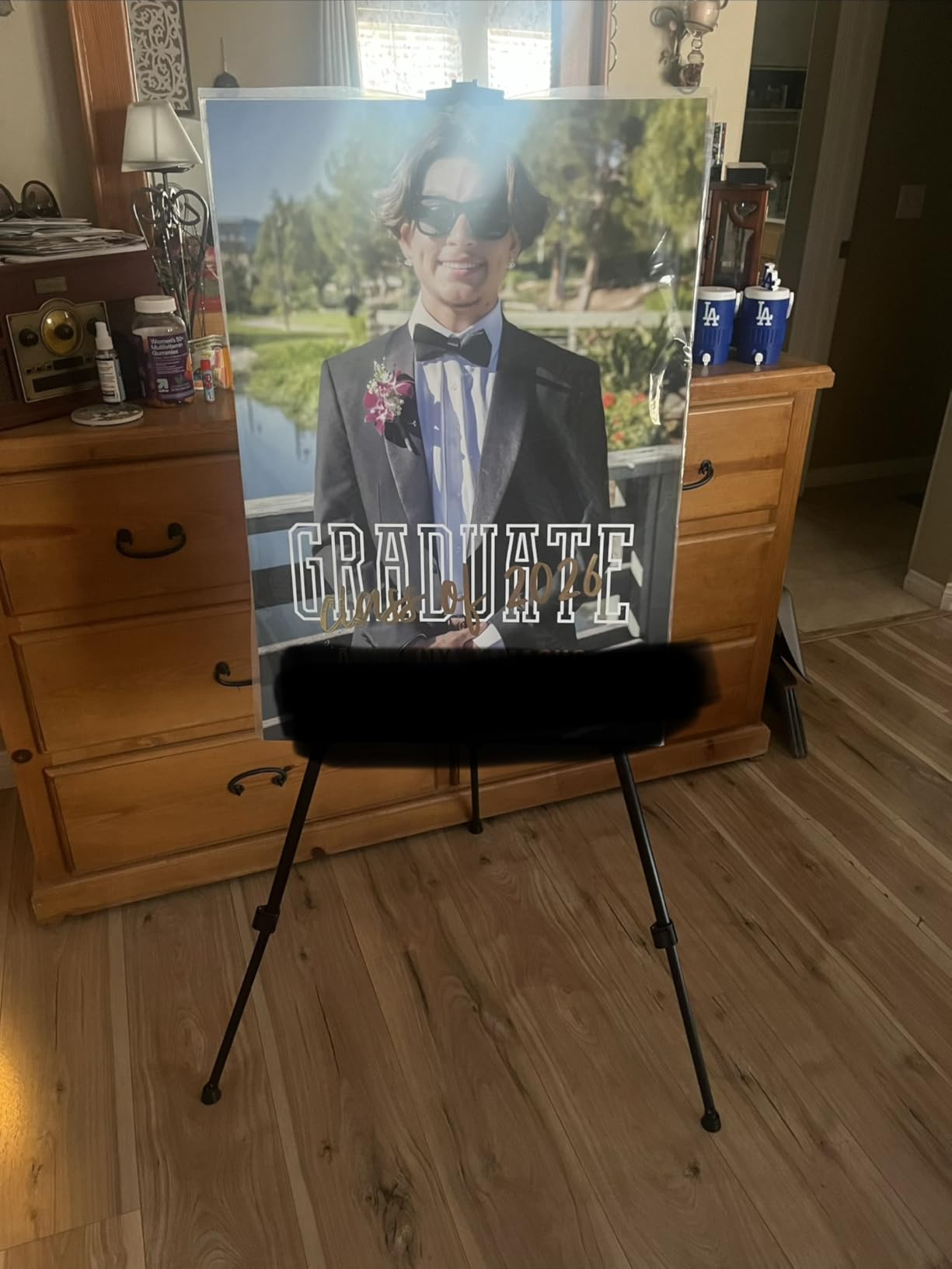 Art Painting Display Artist Easel Stand, Ns Jymb Portable Metal Adjustable Easels for Painting Canvases Height from 17 to 66 Inch - Carry Bag for Table-Top/Floor Displaying and Wedding Signs - Black customer photo 1