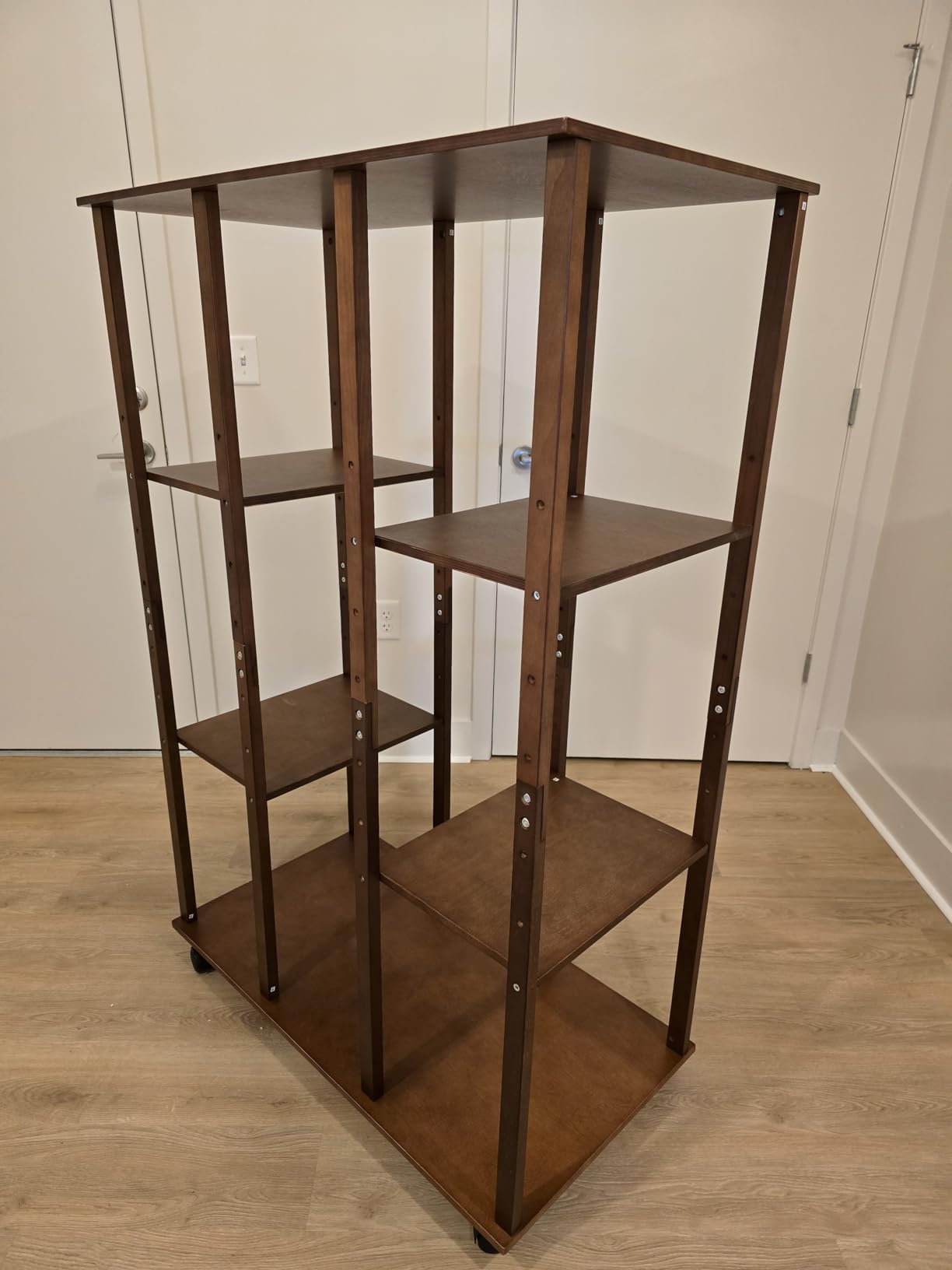 VISWIN Extra-Large Art Storage Rack with Wheels - Adjustable Wooden Drying & Display Rack for Canvas, Panels, Prints & Artworks, Multi-Tier Art Organizer for Studios & Galleries - Natural customer photo 1