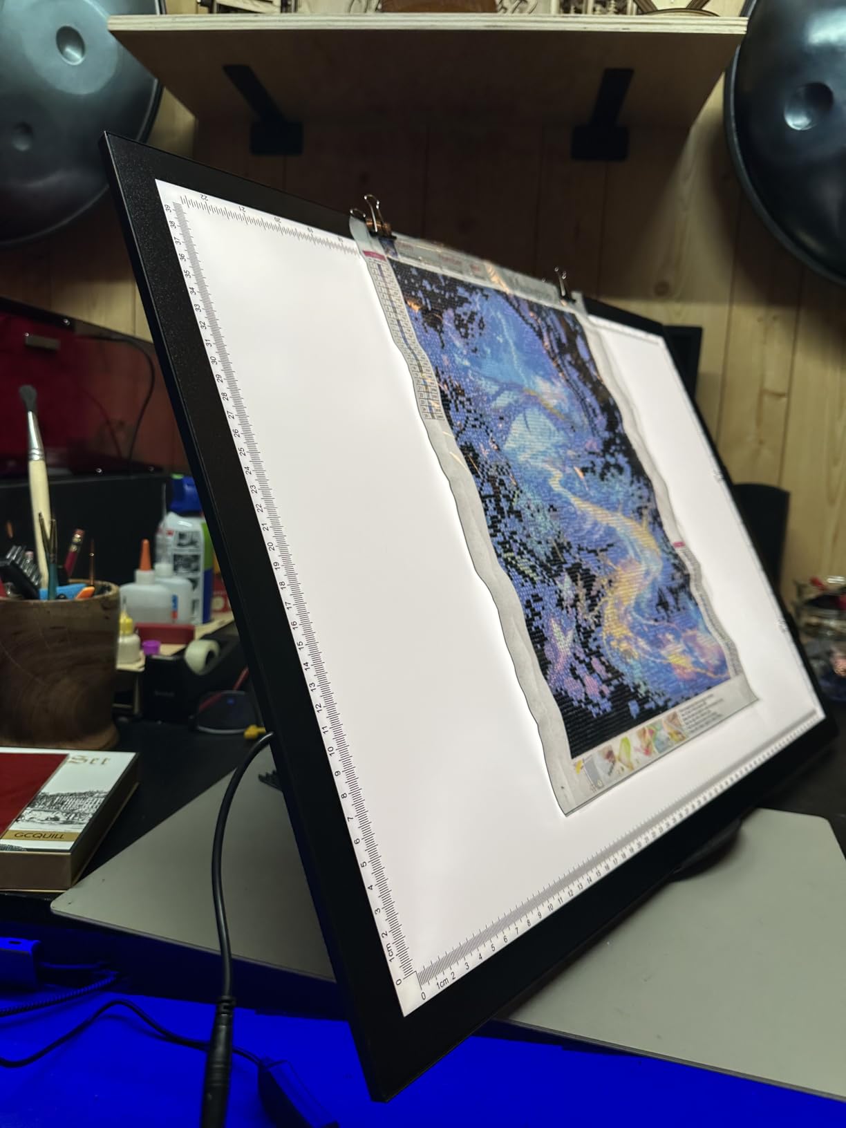 WELZK 10000 Lux High Bright Light Pad A2, 3 Colors Light Board. 10 Levels/Stepless Dimming for Diamond Painting, Tracing, Drawing, Sketching etc customer photo 1