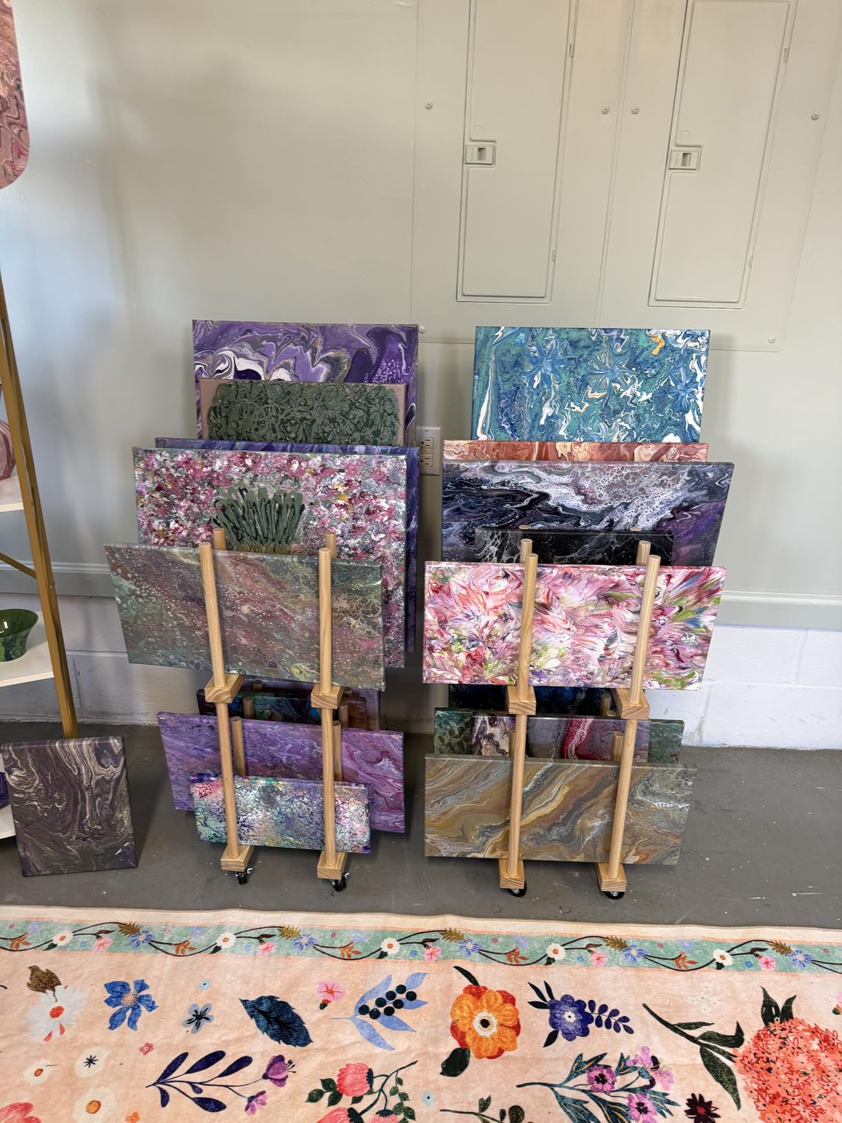 Art Storage Rack - Canvas & Paper Storage Stand with Handle & Caster Wheels for Art Studios & Gallery customer photo 2