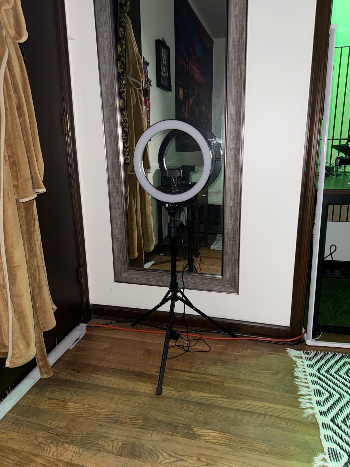 UBeesize 14'' LED Foldable Ring Light with 62'' Tripod Stand, Selfie Ring Light for Video Recording, Live Streaming, TikTok & YouTube, Compatible with iPhone & Android customer photo 2