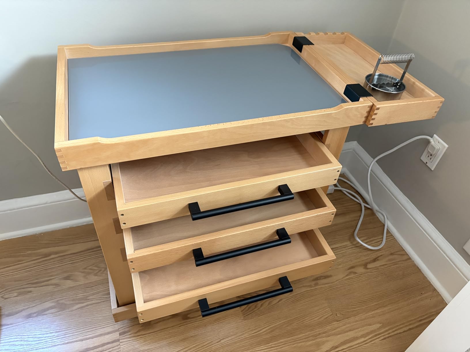 MEEDEN Art Supplies Storage Cart: 5-Tier Solid Beech Wood Utility Rolling Cart with 3 Drawers - Craft Orgnizer on 4 Wheels customer photo 1
