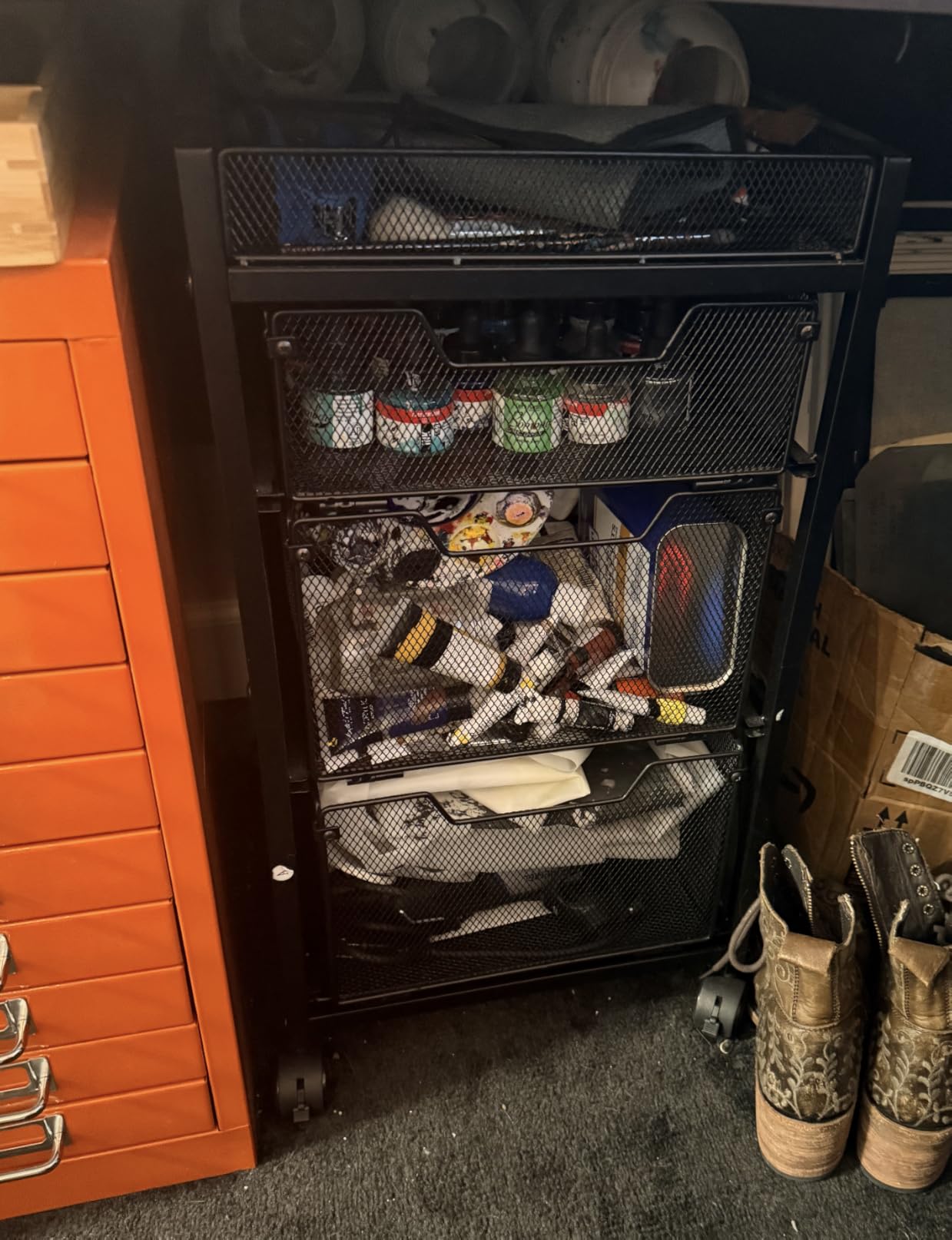 Rolling Utility Cart with 4 Drawers, Craft Organizer and Storage Carts with DIY Divider, Lockable Wheels Storage Organizer for Art Supplies, Store for Brushes & Paints & Small Parts(Patent Pending) customer photo 1