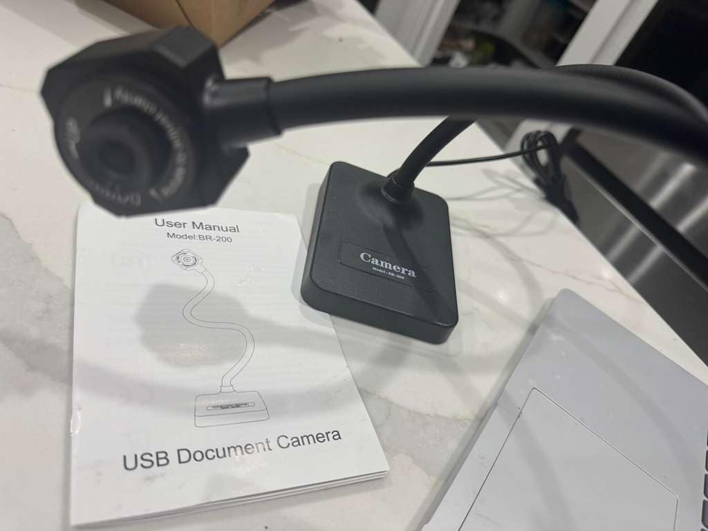 USB Document Camera for Teachers, Manual Focus Webcam with Mic, Foldable, Mac/Windows/Chromebook Compatible customer photo 1